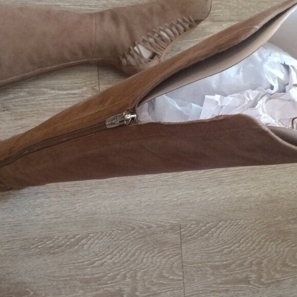 NWT Vince Camuto suede over the knee boots open toe Size 5.5M Shassa style - Picture 9 of 14